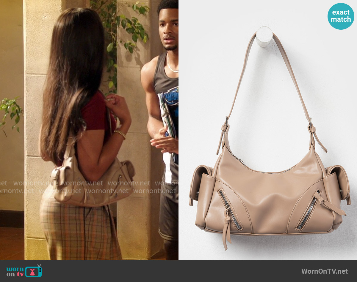 Tillys Zipper Pocket Shoulder Bag worn by Tori (Lauryn Hardy) on All American