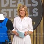 Tory’s white layered shirtdress on Good Morning America Tory’s white layered shirtdress on Good Morning America