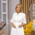 Tory’s white layered shirtdress on Good Morning America Tory’s white layered shirtdress on Good Morning America