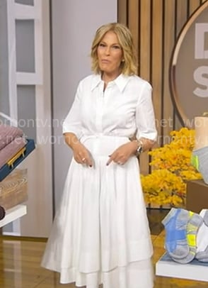 Tory's white layered shirtdress on Good Morning America