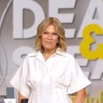 Tory’s white pleated peplum shirt on Good Morning America Tory’s white pleated peplum shirt on Good Morning America