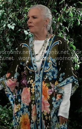 Tracy's floral kimono jacket on General Hospital