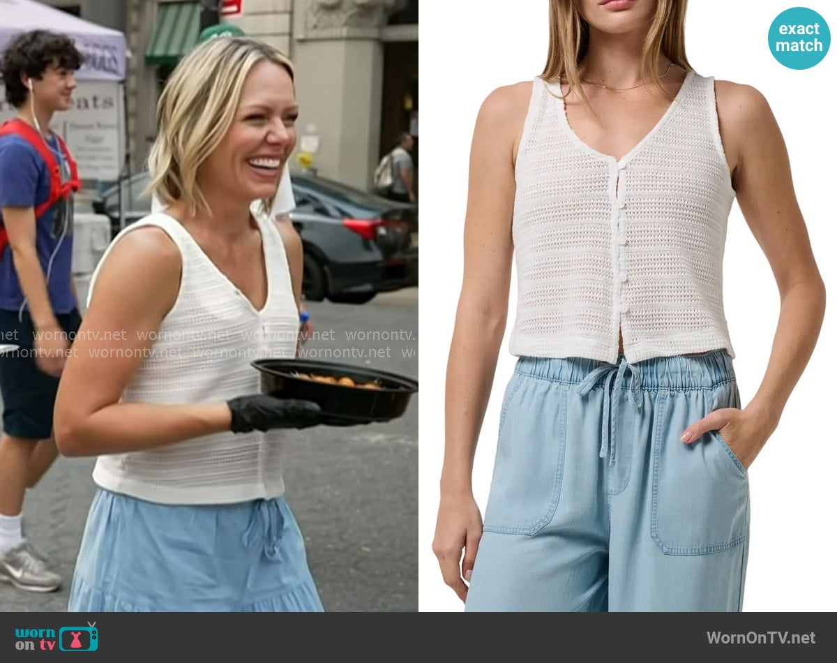 Travis Mathew Beach Club Knit Tank worn by Dylan Dreyer on Today