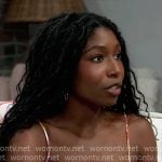 Trina’s floral eyelet cropped cami on General Hospital Trina’s floral eyelet cropped cami on General Hospital
