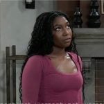 Trina’s pink scoop neck long sleeve top on General Hospital Trina’s pink scoop neck long sleeve top on General Hospital