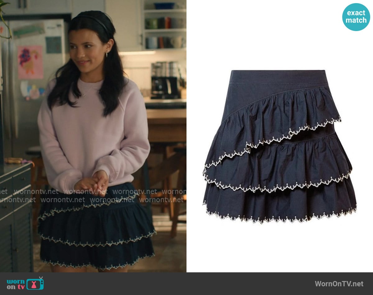 Ulla Johnson Embroidered Accent Mini Skirt worn by Jackie Howard (Nikki Rodriguez) on My Life with the Walter Boys Ulla Johnson Embroidered Accent Mini Skirt worn by Jackie Howard (Nikki Rodriguez) on My Life with the Walter Boys