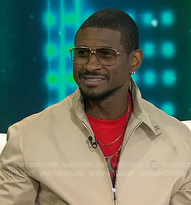 Usher’s beige zip jacket and pants on Today Usher’s beige zip jacket and pants on Today