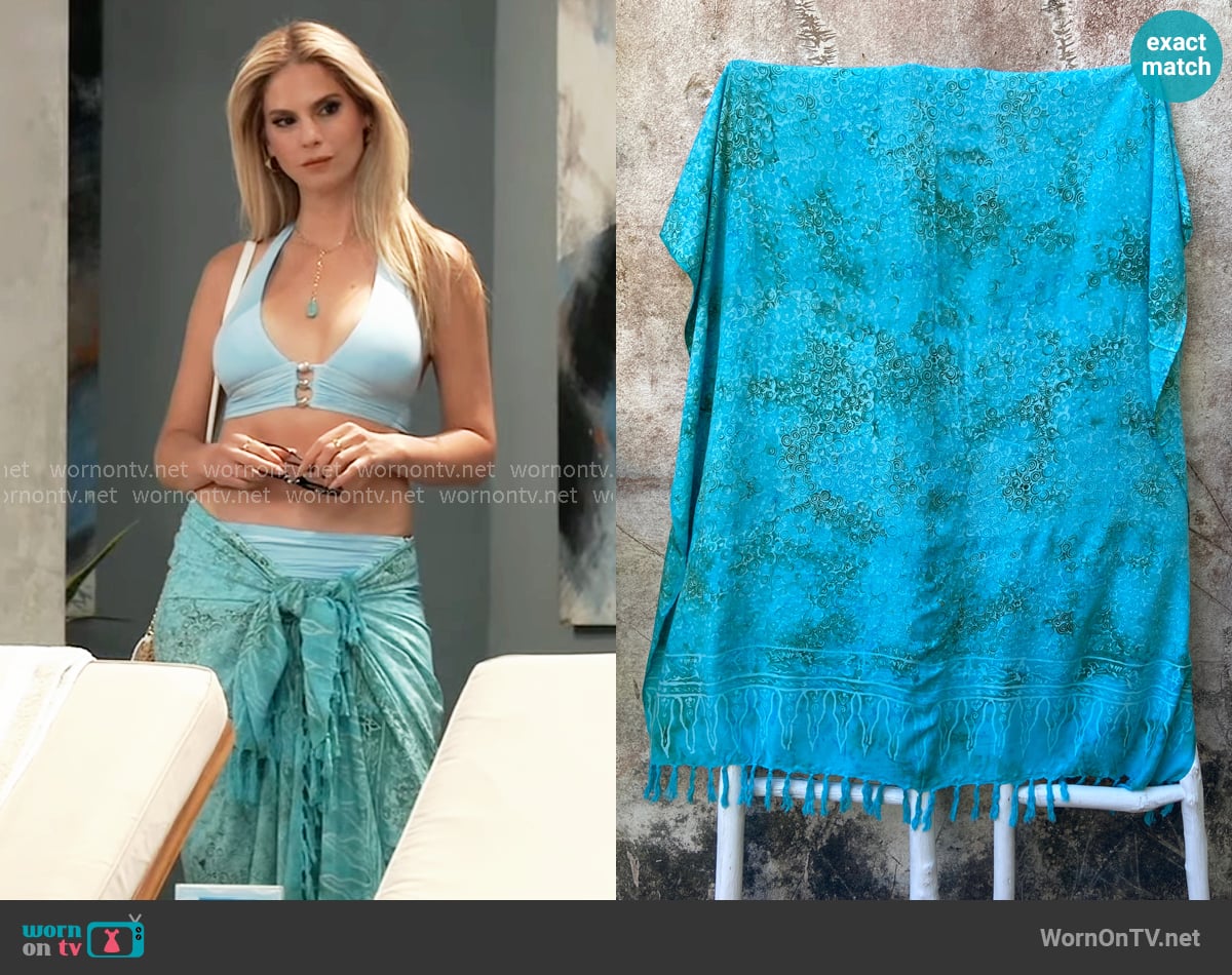 Uvera Pareo Sarong Blue Collection in #12 worn by Serena Baldwin (Kelly Kruger) on General Hospital