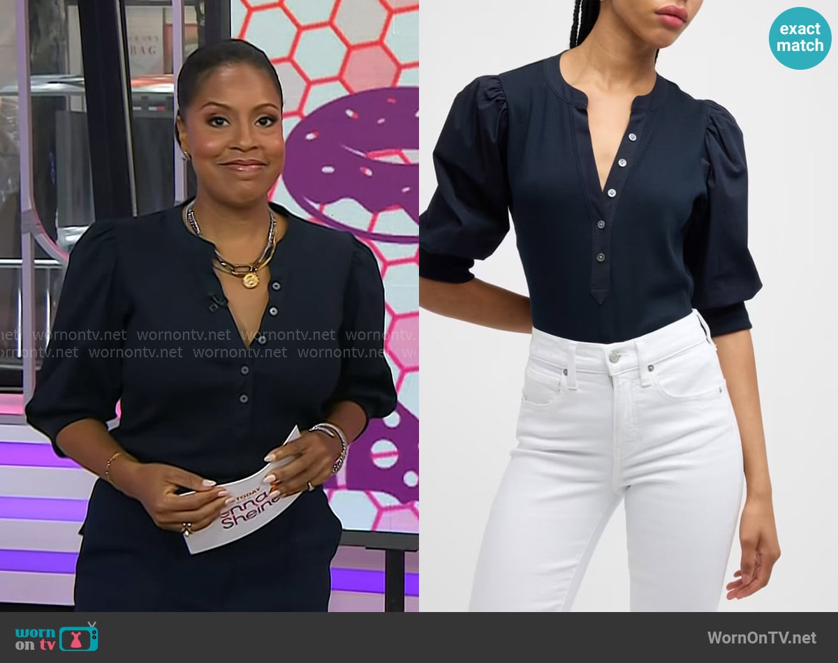 Sheinelle's Veronica Beard top Sheinelle's Veronica Beard top