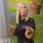 Vicki’s black fur cuff top on The Real Housewives Ultimate Girls Trip Vicki’s black fur cuff top on The Real Housewives Ultimate Girls Trip