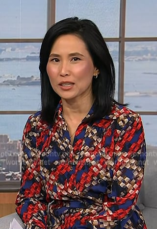 Vicky’s multicolor plaid shirtdress on NBC News Daily