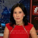 Vicky’s red textured zipper dress on NBC News Daily Vicky’s red textured zipper dress on NBC News Daily
