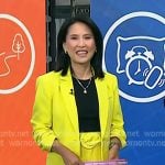 Vicky’s yellow blazer and belted shorts on Today Vicky’s yellow blazer and belted shorts on Today