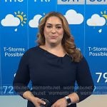 Violeta’s navy asymmetric neck flare dress on NBC News Daily Violeta’s navy asymmetric neck flare dress on NBC News Daily