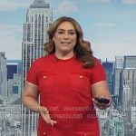 Violeta’s red patch pocket shift dress on NBC News Daily Violeta’s red patch pocket shift dress on NBC News Daily