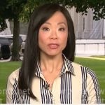 Weijia Jiang’s striped shirtdress on CBS Mornings Weijia Jiang’s striped shirtdress on CBS Mornings