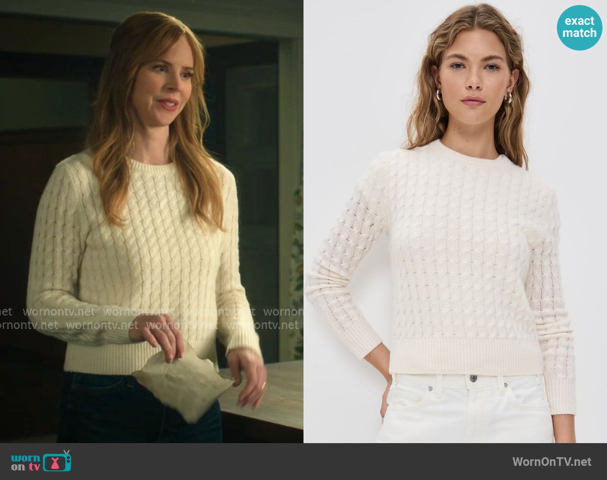 Katherine's White and Warren sweater