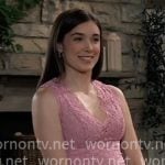 Willow’s pink lace top on General Hospital Willow’s pink lace top on General Hospital