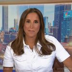 Yasmin’s white short sleeve denim jacket on NBC News Daily