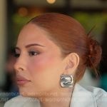 Yris’s silver square earrings on The Girls A Khloe Kardashian Project Yris’s silver square earrings on The Girls A Khloe Kardashian Project