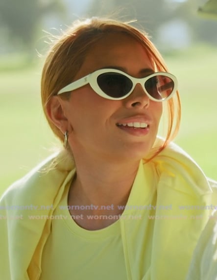 Yris’s white cateye sunglasses on The Girls A Khloe Kardashian Project