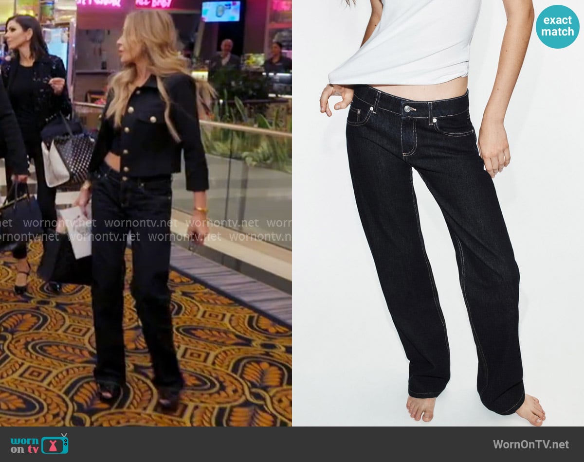 Zara Trf Low-rise Wide Leg Jeans worn by Tamra Judge on The Real Housewives of Orange County Zara Trf Low-rise Wide Leg Jeans worn by Tamra Judge on The Real Housewives of Orange County