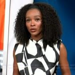 Zuri’s geometric print top on Access Hollywood