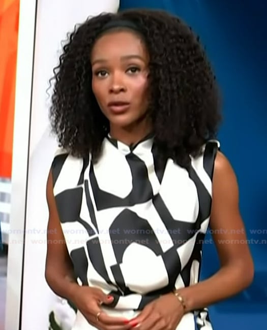 Zuri's geometric print top on Access Hollywood