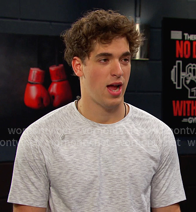 Aaron's heather grey tee on Days of our Lives