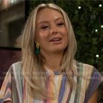 Abby's rainbow marbled print dress on The Young and the Restless Abby's rainbow marbled print dress on The Young and the Restless