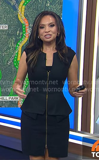 Adelle’s black zip front peplum dress on Today Adelle’s black zip front peplum dress on Today