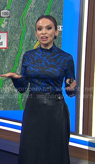 Adelle’s blue printed turtleneck top on Today