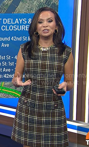 Adelle’s plaid sleeveless mini dress on Today