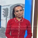 Adelle’s red scalloped cardigan on Today