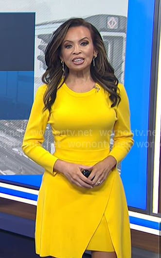 Adelle's yellow long sleeve mini dress on Today
