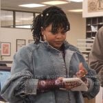Adelola’s denim jacket, floral mesh top and cow print pants on The Paper