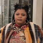 Adelola’s floral top and striped fur jacket on The Paper