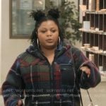 Adelola’s plaid fleece jumpsuit on The Paper Adelola’s plaid fleece jumpsuit on The Paper