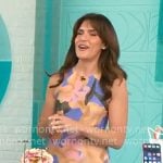 Adriene Kiss's purple and coral floral dress on CBS Mornings