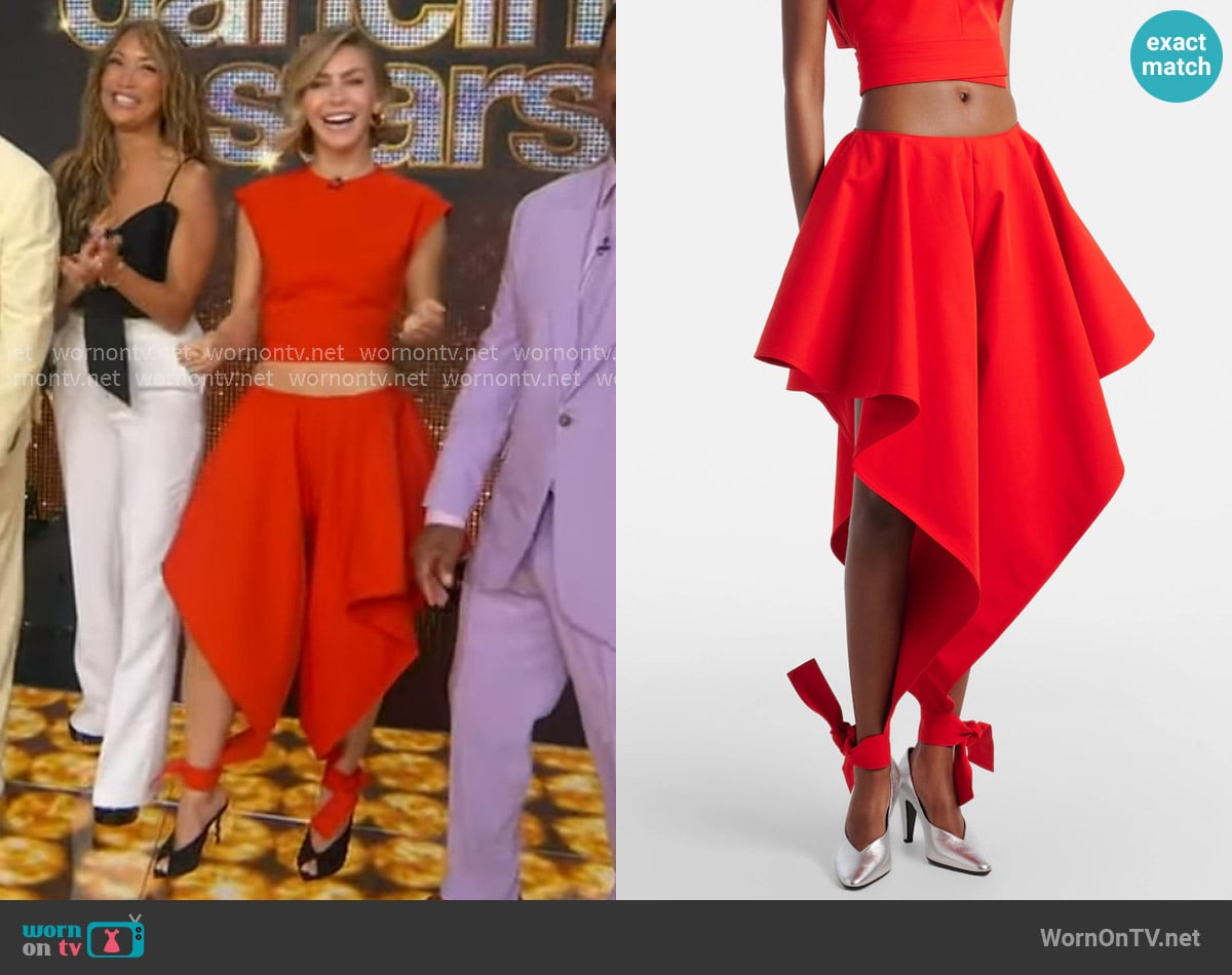 Alaia Paneled Cotton-gabardine Wide-leg Pants worn by Julianne Hough on Good Morning America Alaia Paneled Cotton-gabardine Wide-leg Pants worn by Julianne Hough on Good Morning America