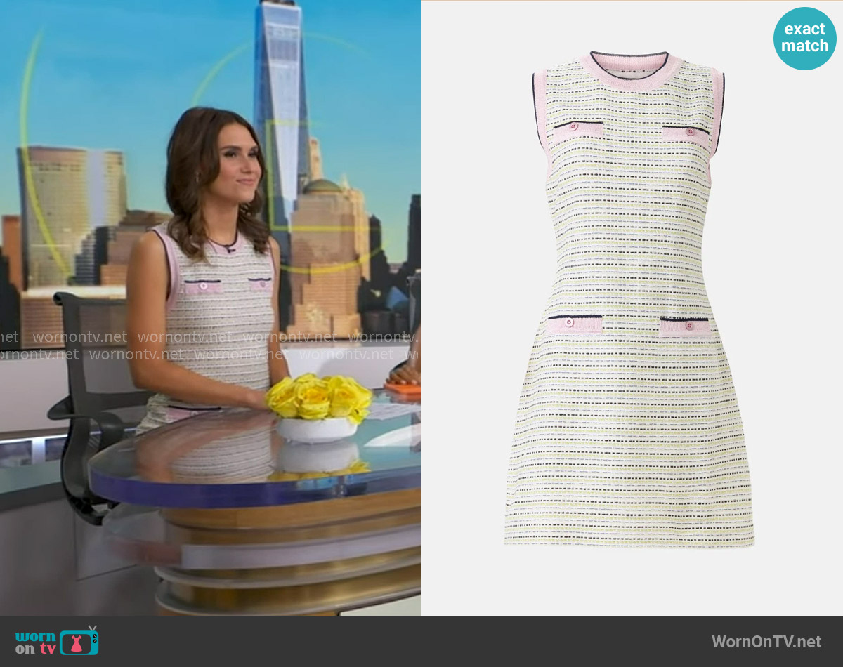 Aldomartins Tweed Knit Mini Dress worn by Sophie Flay on Good Morning America