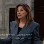 Alexis’s blue double-breasted blazer on General Hospital Alexis’s blue double-breasted blazer on General Hospital