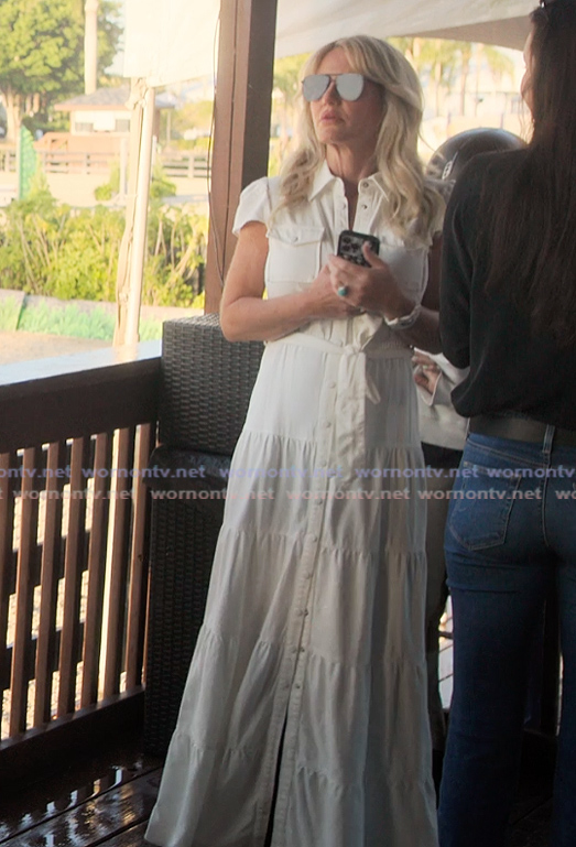 Alisa's white maxi shirtdress on Earle Meets World