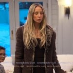 Alix’s brown suede jacket on Earle Meets World