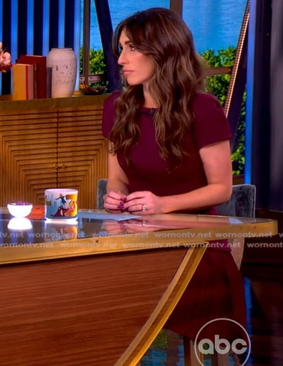 Alyssa's burgundy mini dress on The View