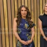Alyssa’s navy floral off-shoulder dress on Good Morning America