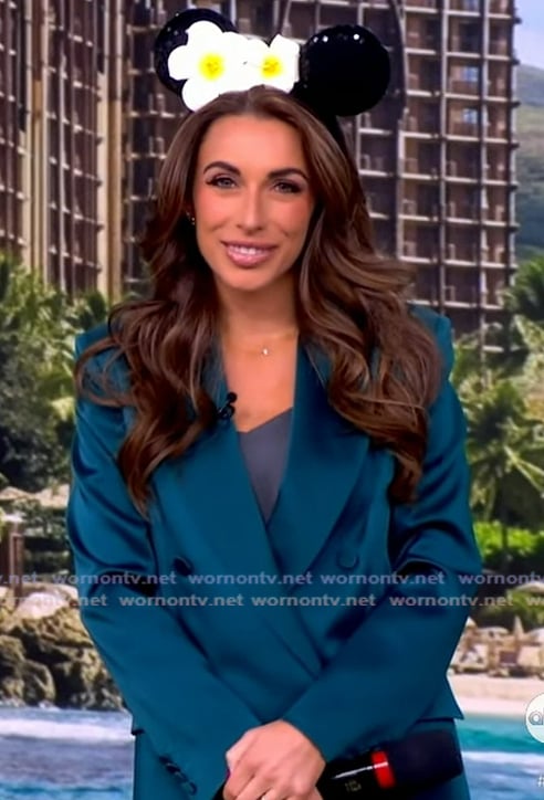 Alyssa's teal double breasted blazer on The View