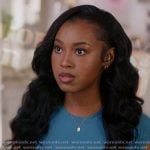 Amina’s blue crop top on All American