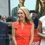Andrea Canning’s orange ruffle hem mini dress on Today