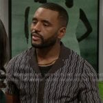 Andre’s brown zig zag shirt on Beyond the Gates Andre’s brown zig zag shirt on Beyond the Gates